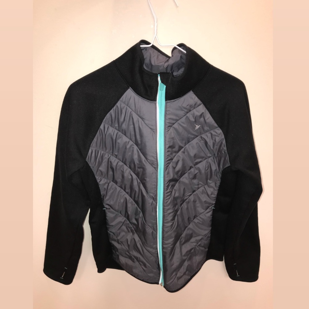 Black/Gray Winter jacket w/ Teal Zipper